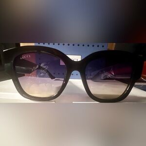 GG Black Women’s Sunglasses with Gradient Purple Lenses